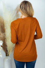Load image into Gallery viewer, Long Sleeve Solid Knit Top in Brick
