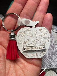 Best Teacher Ever Tassel Keychain