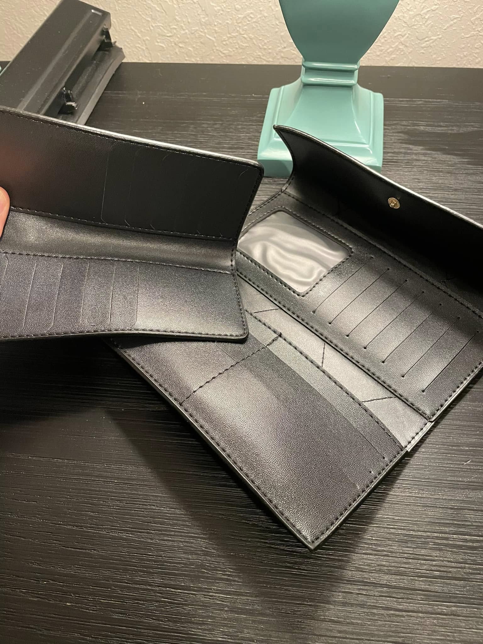 Black Tri-Fold Wallet with Box