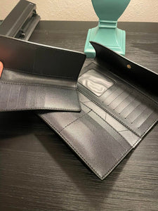 Black Tri-Fold Wallet with Box