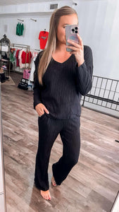 Becky Ribbed Pullover and Pant Set