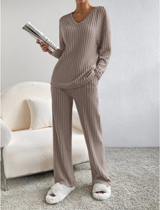 Becky Ribbed Pullover and Pant Set