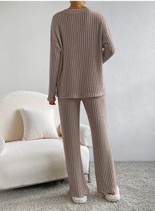 Becky Ribbed Pullover and Pant Set