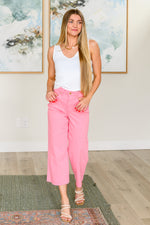 Load image into Gallery viewer, Judy Blue Lisa High Rise Control Top Wide Leg Crop Jeans in Pink
