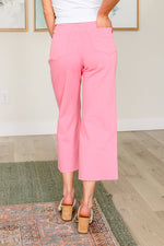 Load image into Gallery viewer, Judy Blue Lisa High Rise Control Top Wide Leg Crop Jeans in Pink

